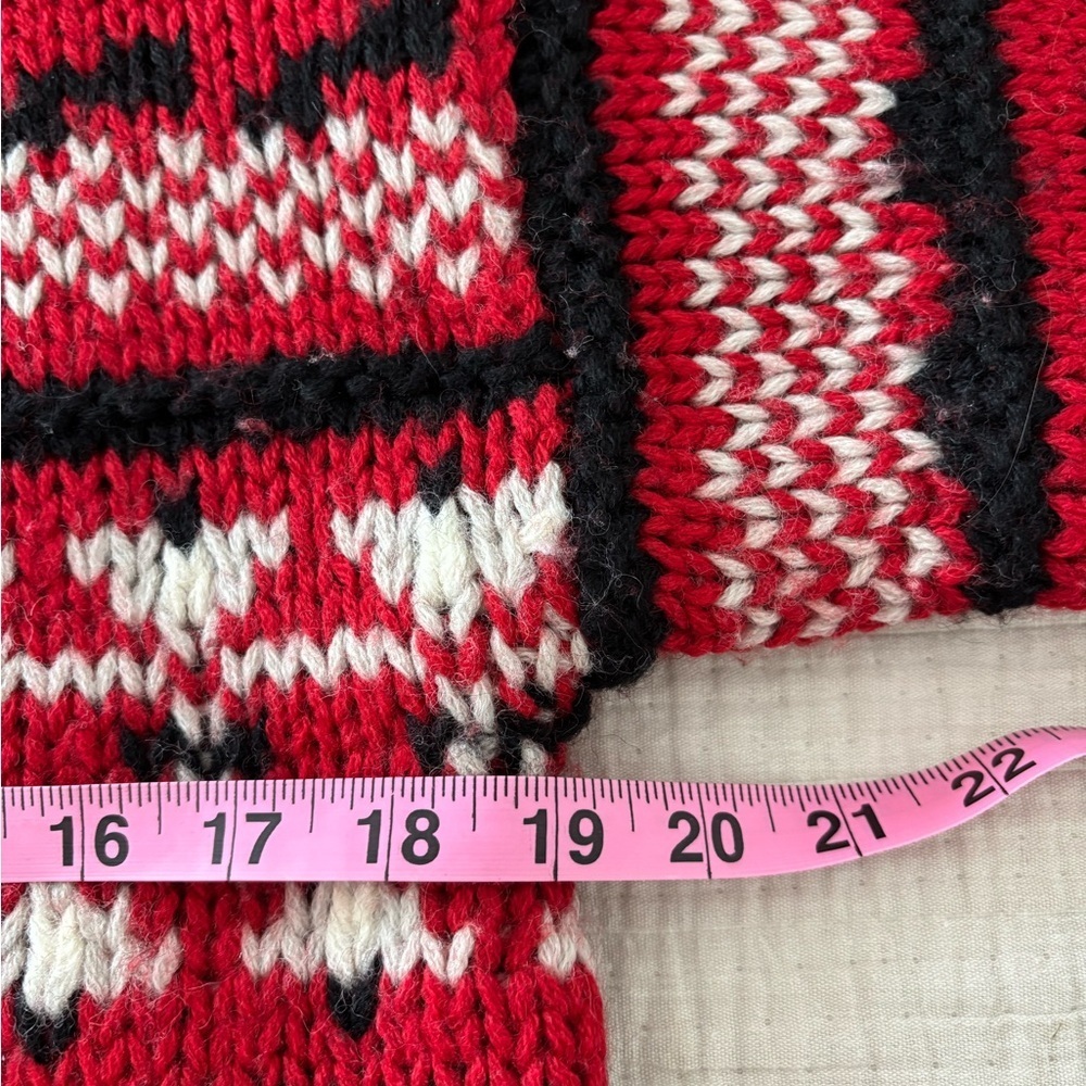 Vintage Espirit Sport Red Black Wool Sweater Nordic Fair Isle Women’s Medium - Picture 9 of 9